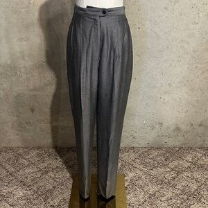 Vintage Jones New York Gray High-Waist Pleated Trousers | 80s 90s Workwear